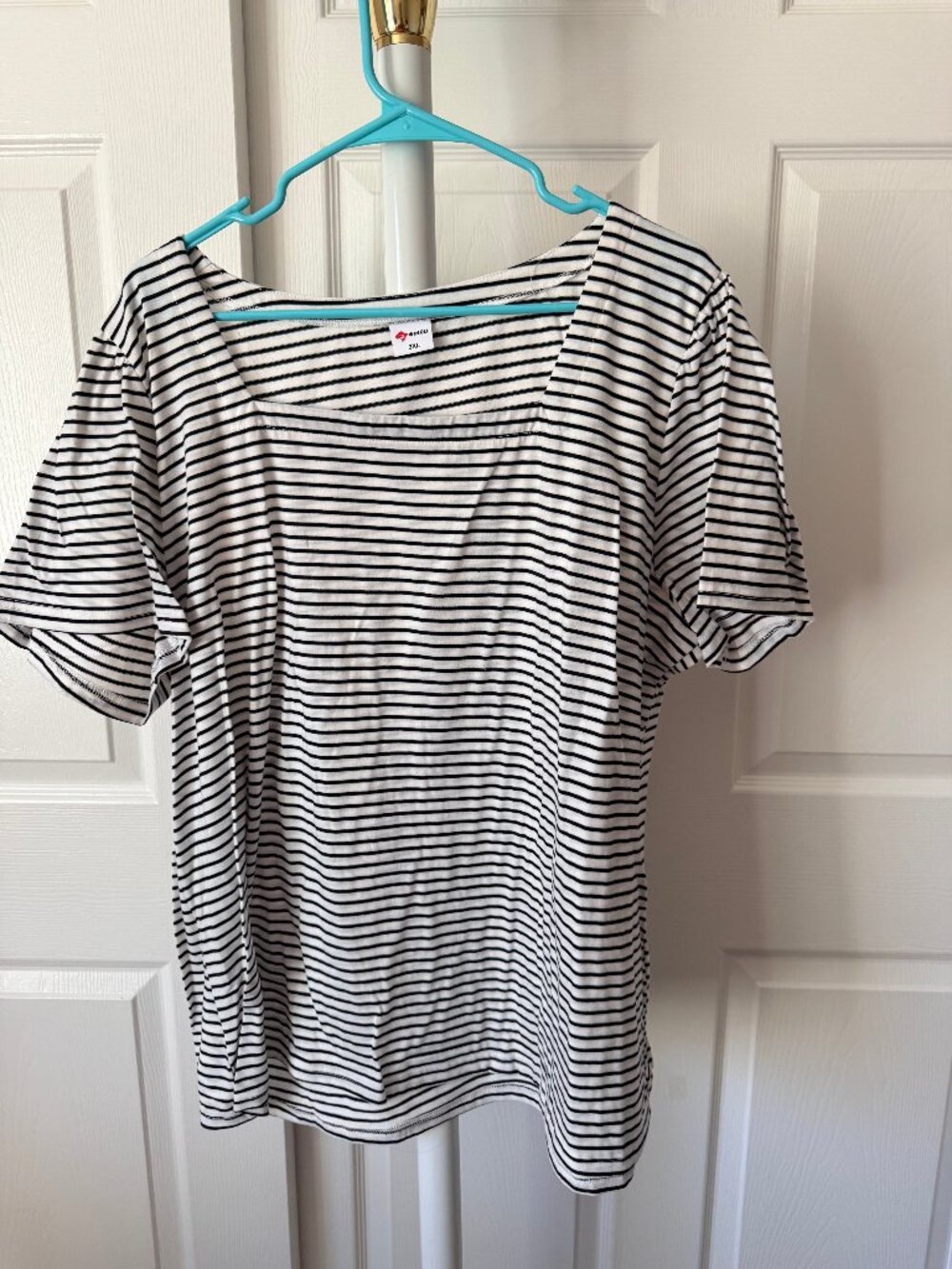 Three Shirt Bundle Square Neck Shirt Lot of 3 White Black Striped 3XL - Picture 2 of 7